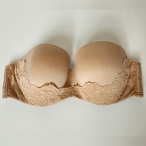 Victoria's Secret, Body By Victoria Lined Strapless Bra, Tan, Size 36C